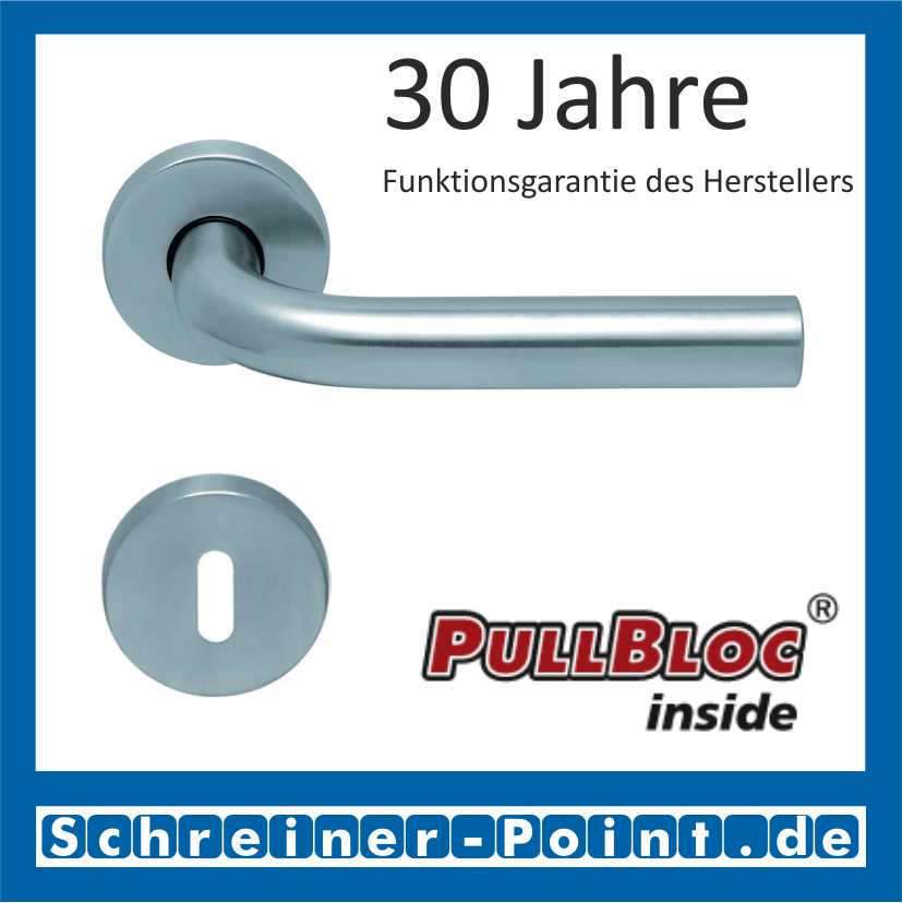 Scoop Duo PullBloc Rundrosettengarnitur, Edelstahl poliert/Edelstahl matt, Rosette Edelstahl matt